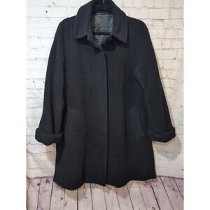 YELL Germany CALW Nobilana Angora Black Swing Coat Womans Size 6 Fully Lined